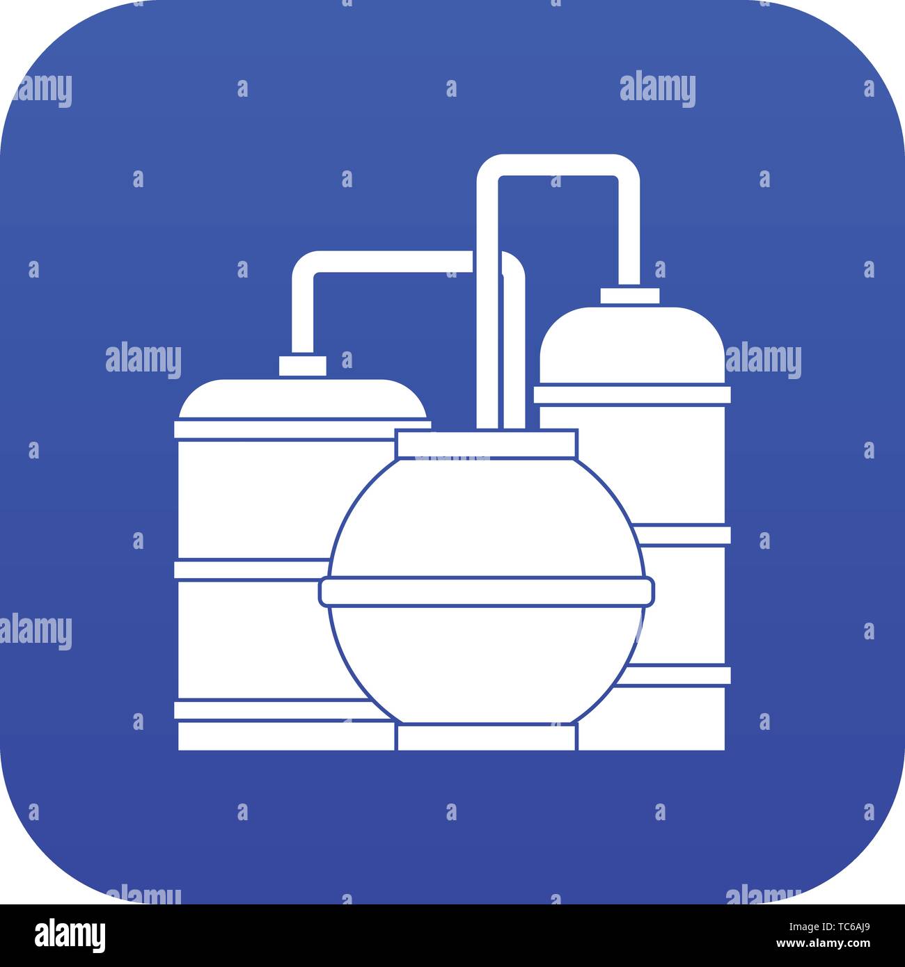 Les réservoirs de stockage de gaz bleu numérique icône Illustration de Vecteur