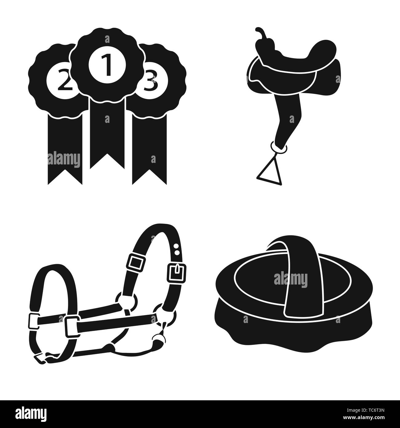 Vector illustration du sport et de la concurrence. Jeu de sport et de l'illustration vectorielle stock équestres. Illustration de Vecteur