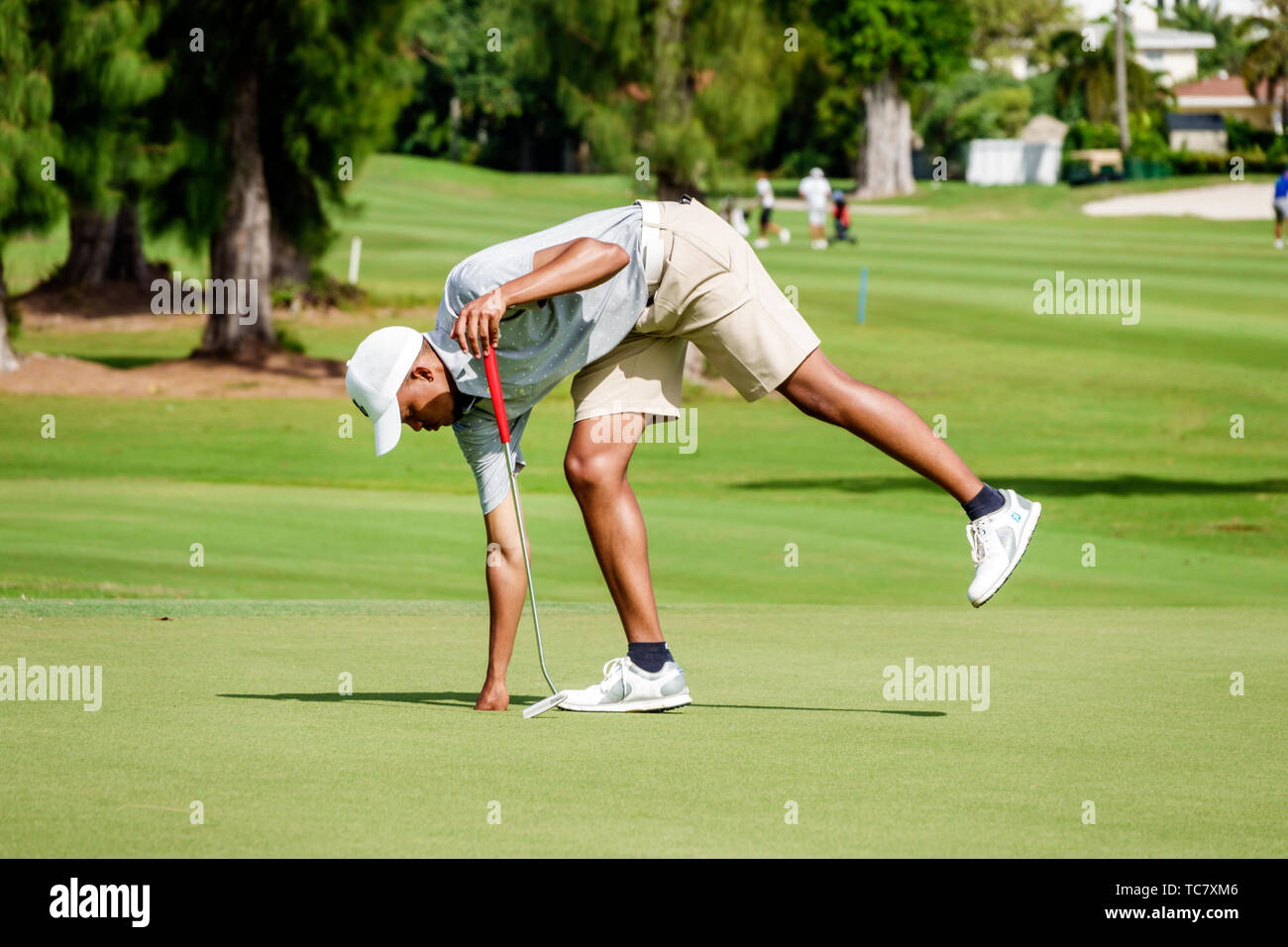 Miami Beach Florida, Normandy Shores public Golf Club, bataille à la Shores NCAA Division II Tournament, varsity, étudiant étudiants éducation élève Banque D'Images