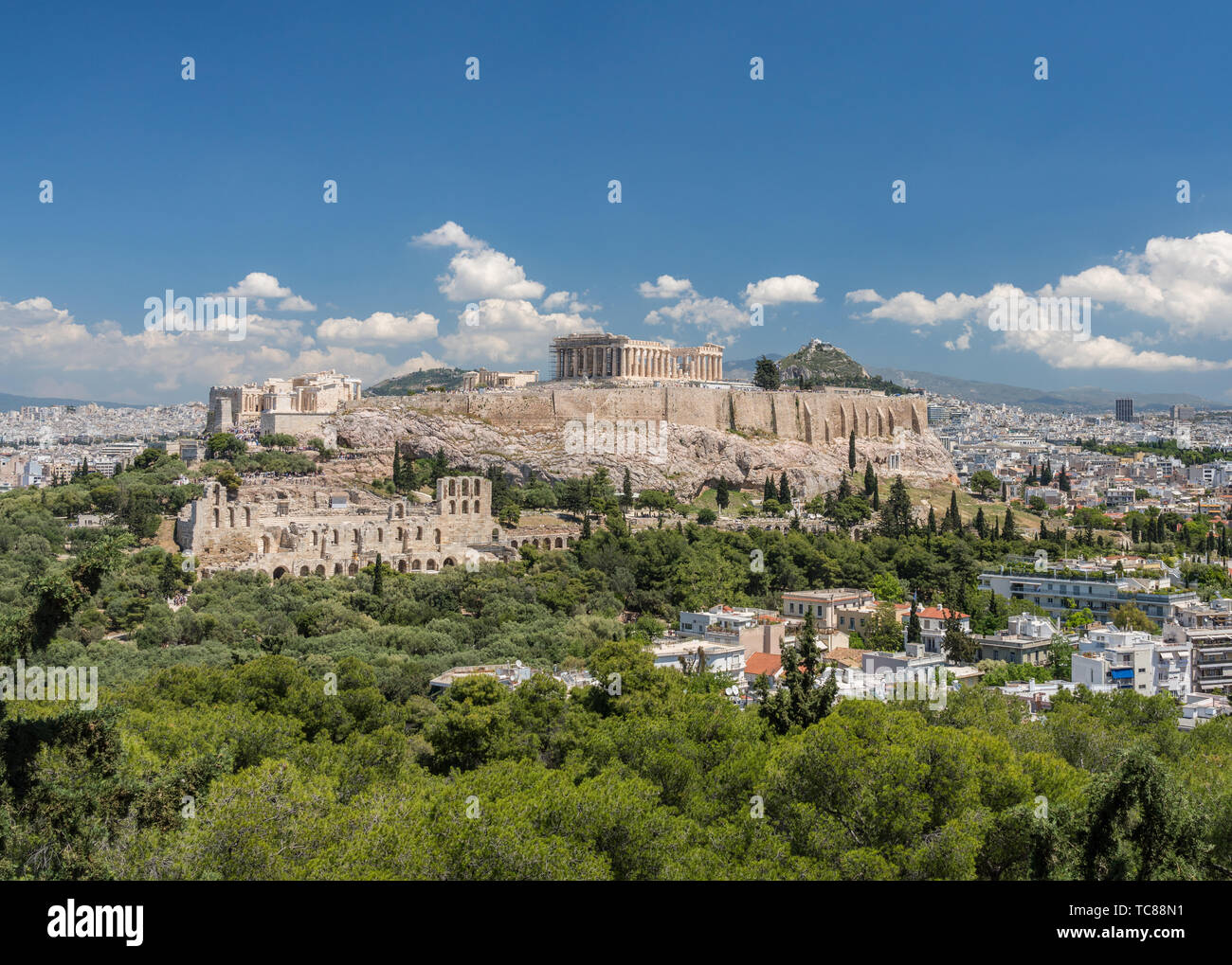 Panorama de la ville d'Athènes à partir de la colline Lycabettus Banque D'Images