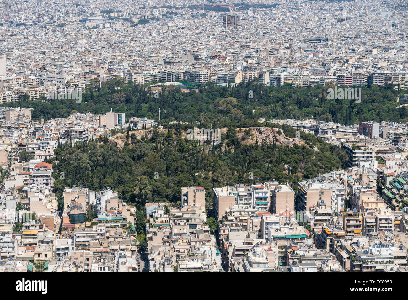 Panorama de la ville d'Athènes à partir de la colline Lycabettus Banque D'Images
