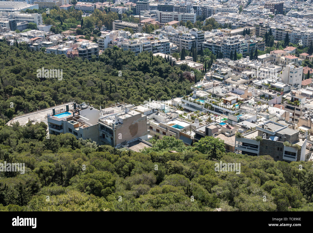 Demeure de prestige dans la ville d'Athènes à partir de la colline Lycabettus Banque D'Images