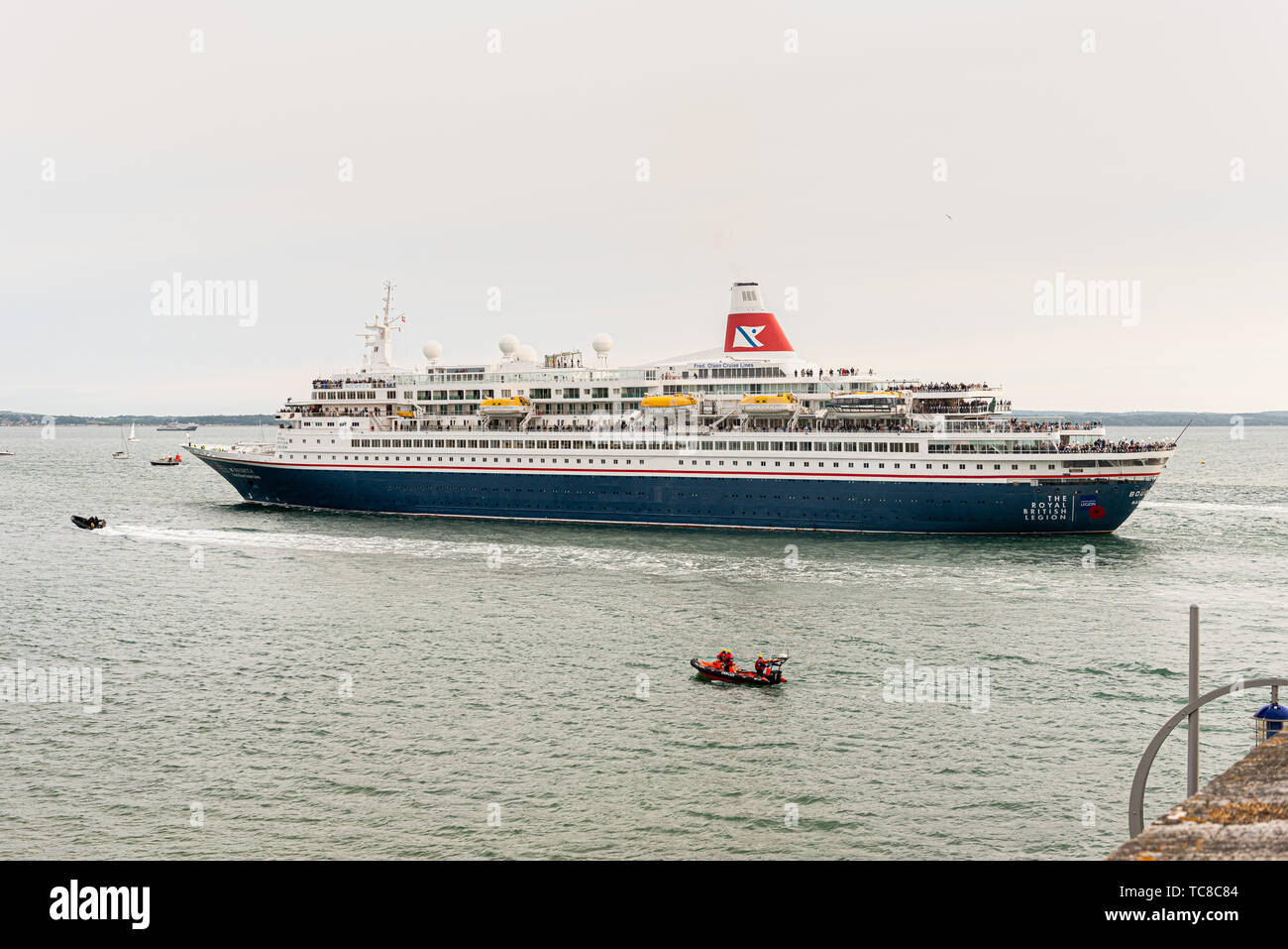 Portsmouth Harbour, Hampshire, Royaume-Uni, 5 juin 2019, jour J 75 événement commémoratif national comme le navire MV Boudicca porte des vétérans aux plages françaises. Banque D'Images