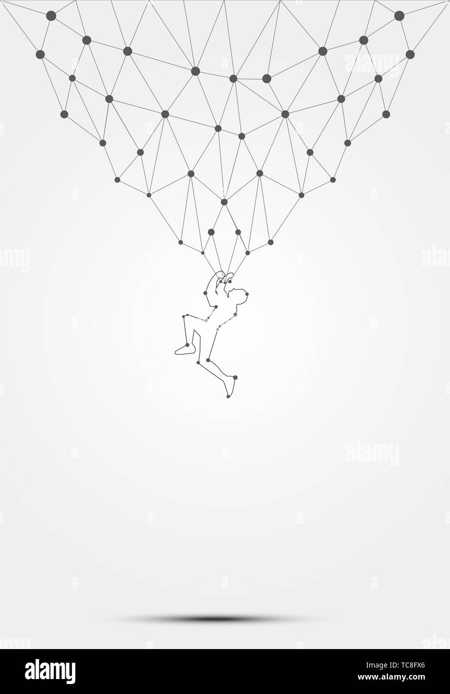 La composition de la ligne point escalade illustration, la science et la technologie abstract background Banque D'Images