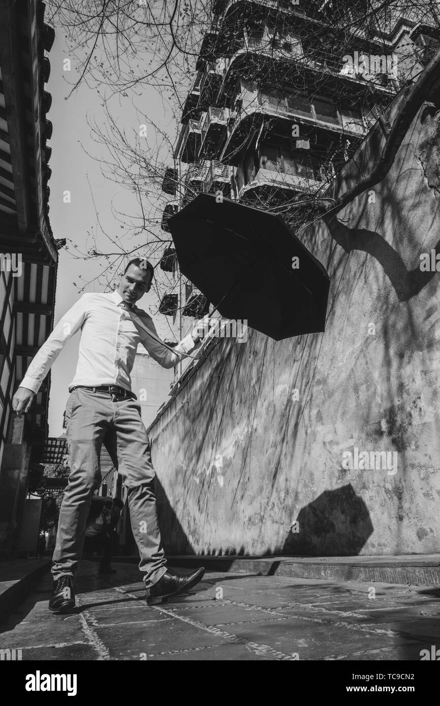 Chengdu étranger photographe de rue style Susan Connor Banque D'Images
