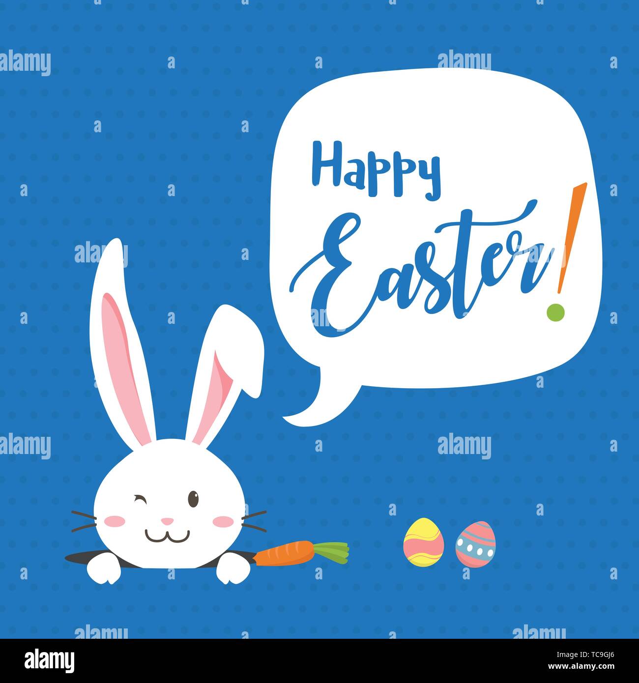 Happy Easter Bunny bunny blanc, carotte Illustration de Vecteur
