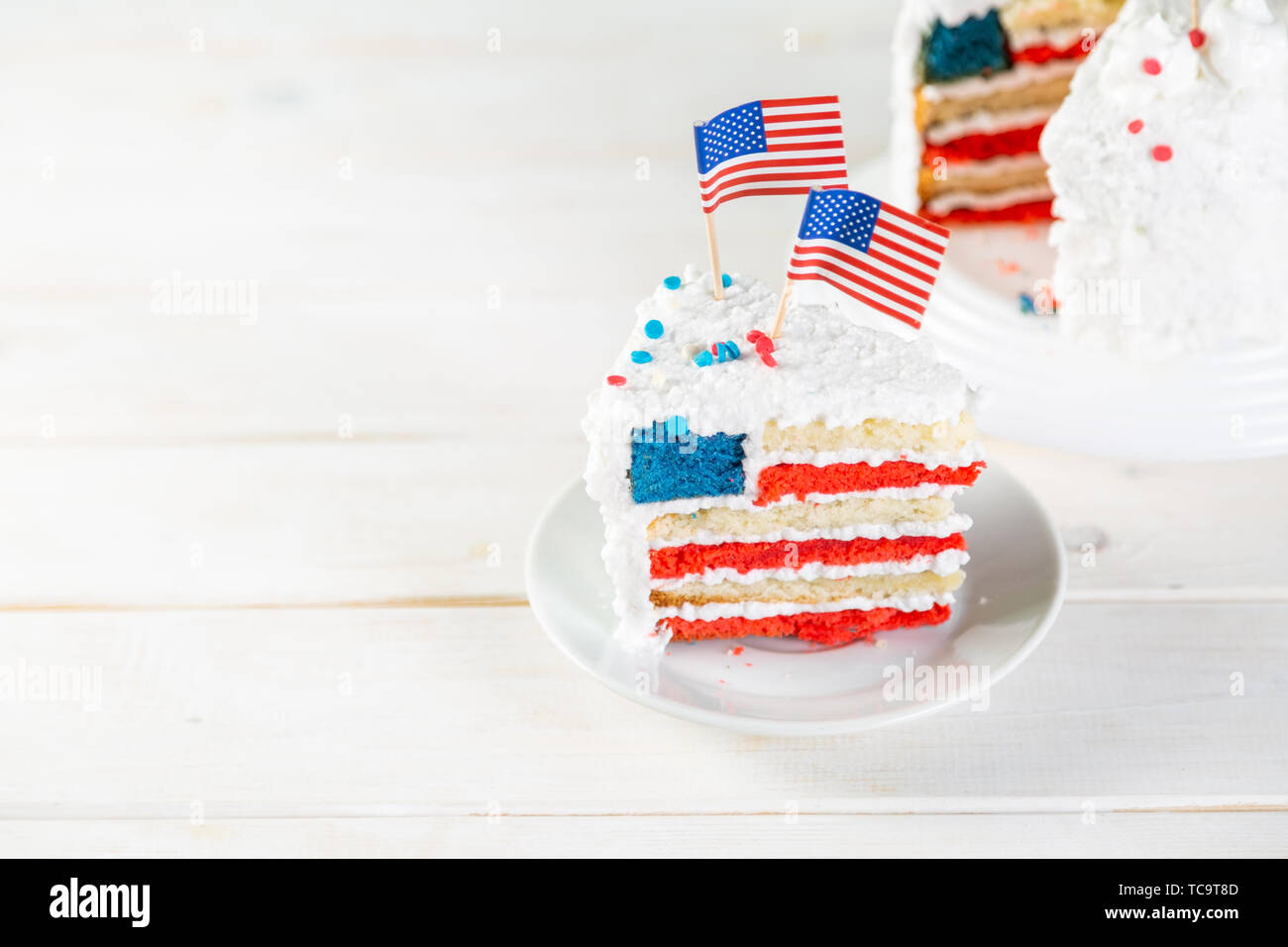 American National Holidays Concept 4 Juillet Memorial Day La Fete Du Travail Gateau De Couches Spounge En Couleurs Du Drapeau Usa Photo Stock Alamy