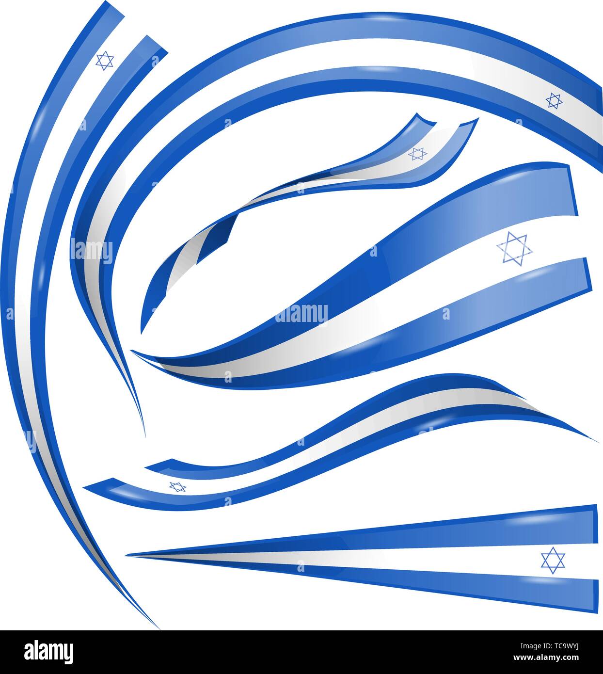 Drapeau isdrael élément isolé sur fond blanc Illustration de Vecteur