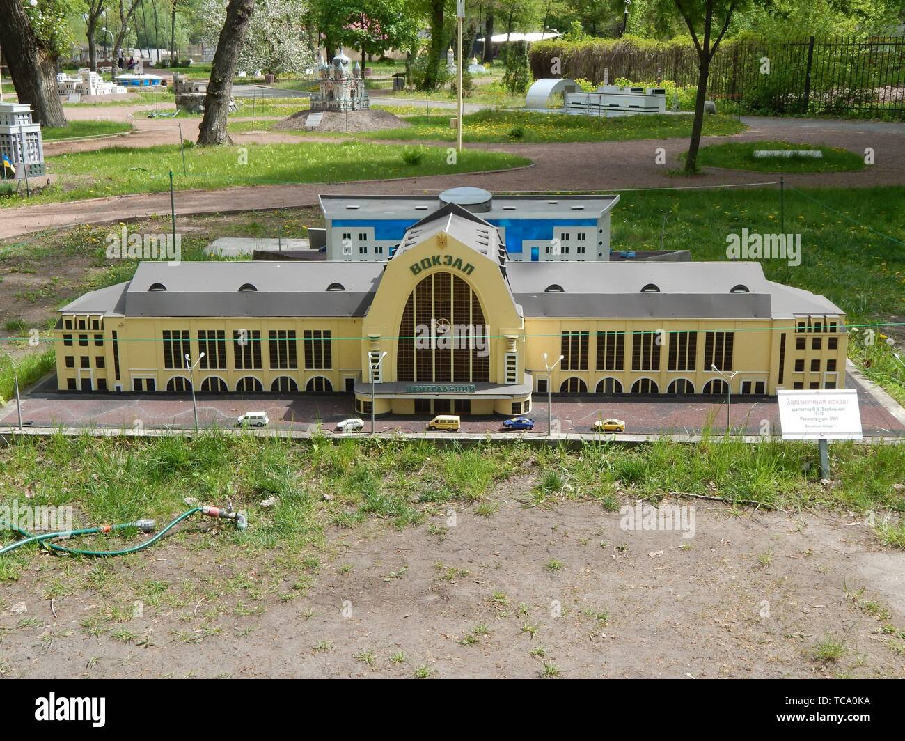 KIEV PARC EN MINIATURE, KIEV, UKRAINE - Mai 1, 2016. Les modèles d'architecture de la ville de Kiev en échelle. Banque D'Images