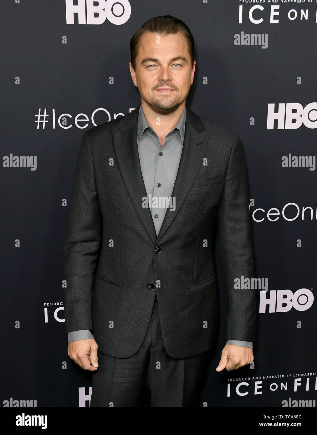 5 juin 2019, Los Angeles, Californie, États-Unis : Leonardo Dicaprio arrive pour HBO's 'Ice on Fire' Los Angeles Premiere tenue au LACMA. (Crédit Image : © Birdie Thompson/AdMedia via Zuma sur le fil) Banque D'Images