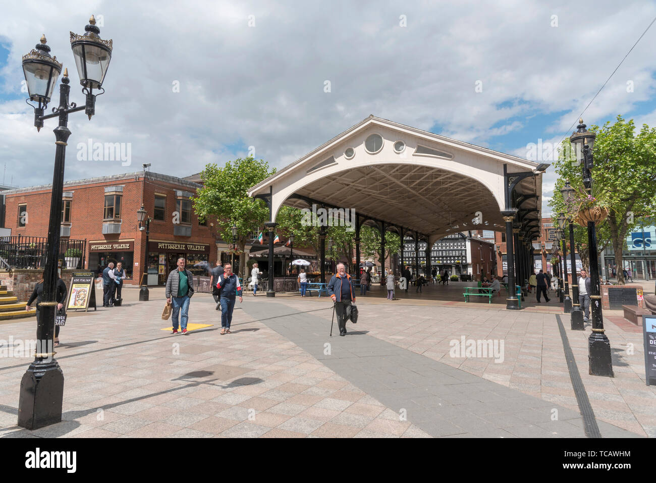 L'ancien marché aux poissons dans le carré d'or. Warrington. Banque D'Images