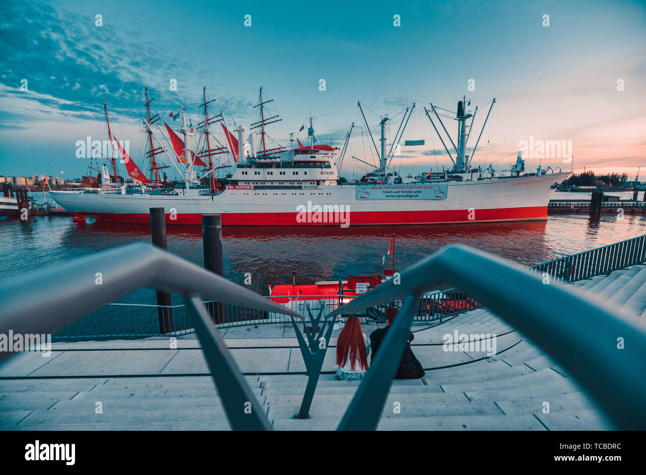 Hambourg, Allemagne - 01 juin 2019 : célèbre bateau musée Cap San Diego vous invite à tours Banque D'Images