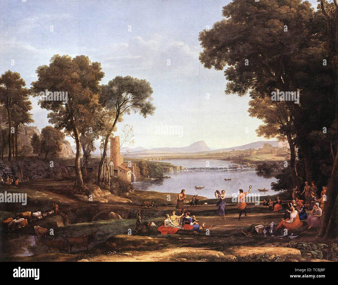 Claude Lorrain (Gellée) - paysage avec moulin à eau Banque D'Images