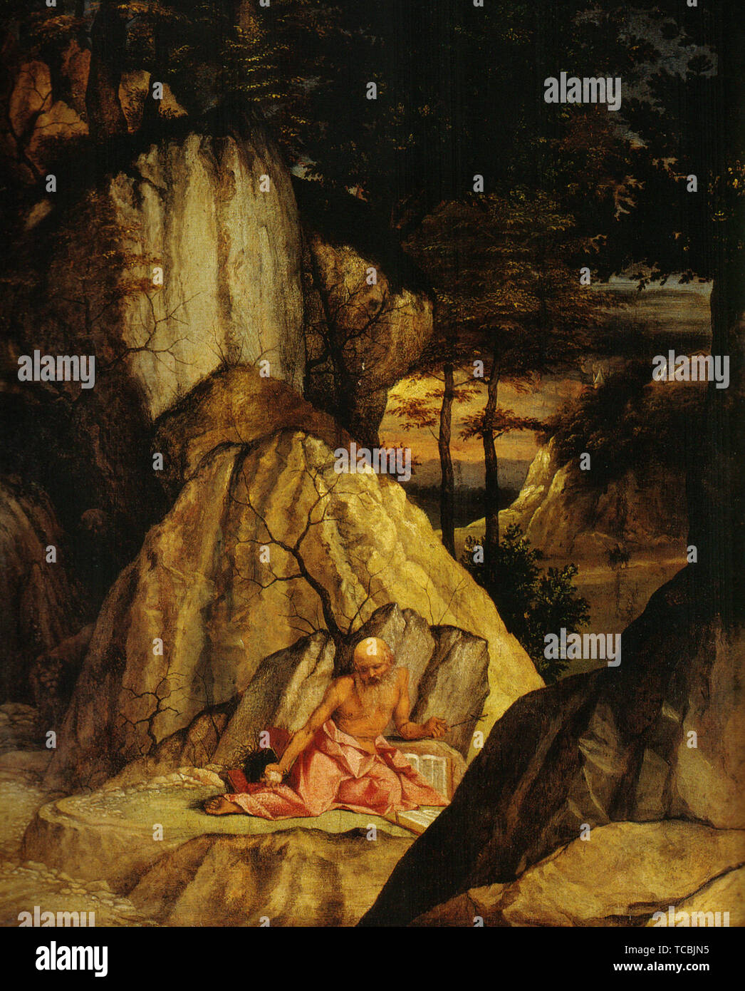 Lorenzo Lotto - Saint Jérôme méditant Desert 1506 Banque D'Images