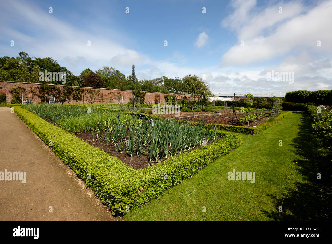 Les potagers à l'époque victorienne Bangor Château jardin clos Banque D'Images