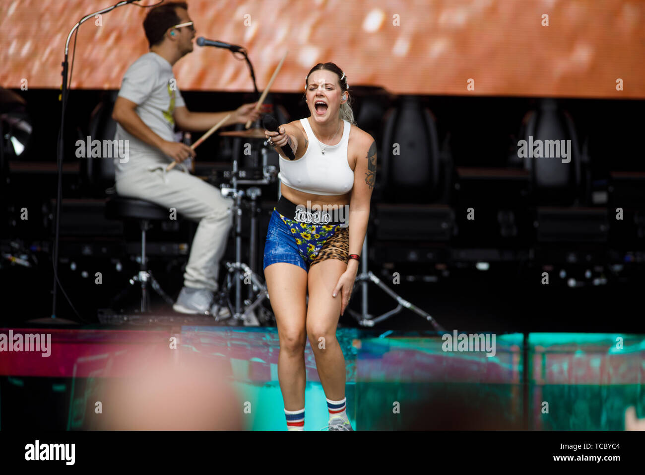 Aarhus, Danemark. 06 Juin, 2019. Le Danemark, Aarhus - 6 juin 2019. Le chanteur et compositeur suédois Tove Lo effectue un concert live au cours de la musique danoise Northside festival 2019 à Aarhus. À l'exception du Danemark (Photo crédit : Gonzales Photo/Alamy Live News Banque D'Images