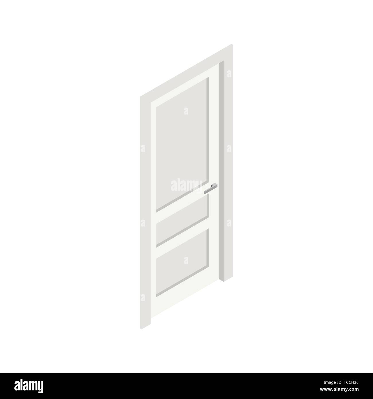 Icône isométrique de porte. Illustration de Vecteur
