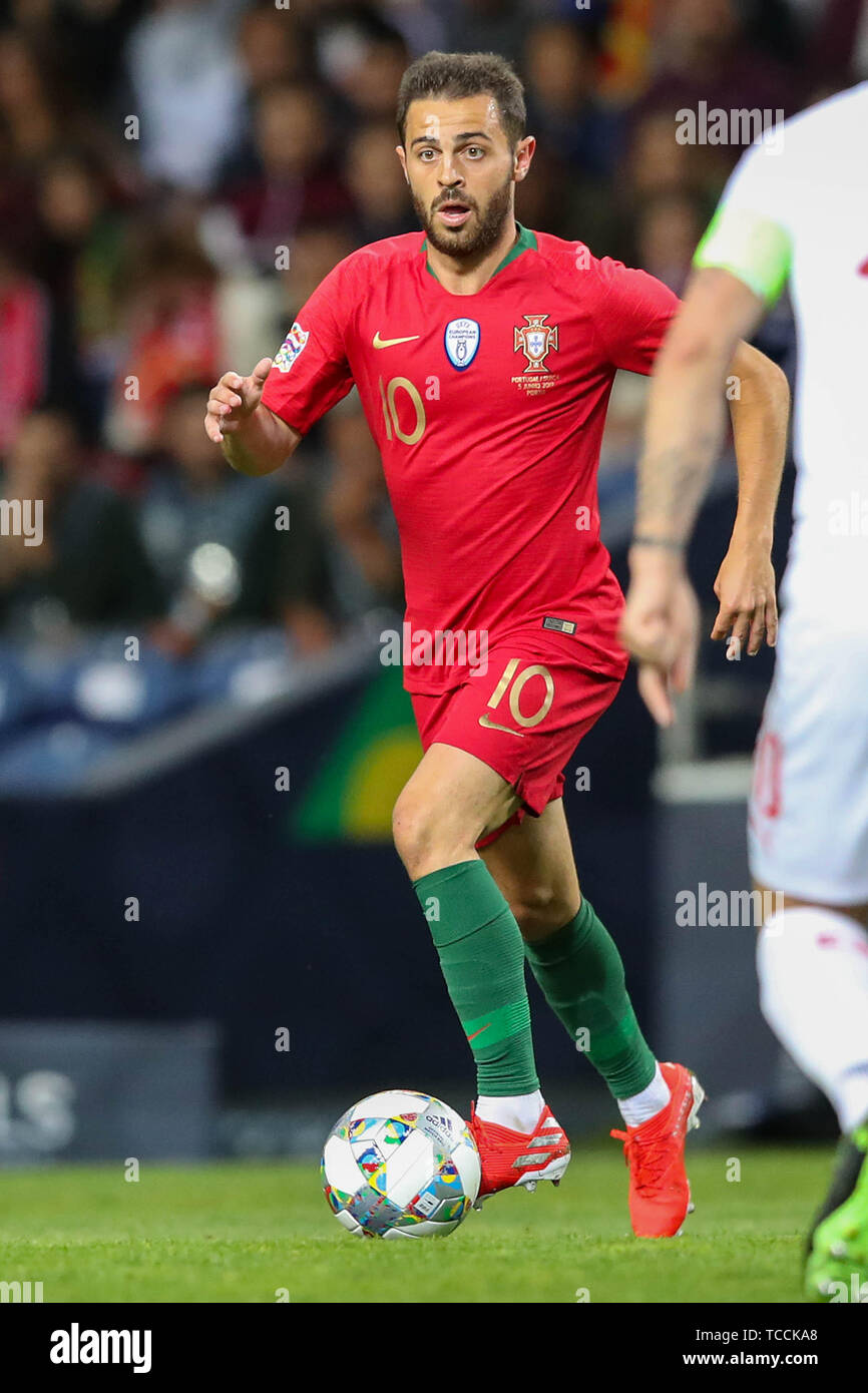 5 juin 2019 Porto, Portugal - Portugal Football Ligue des Nations Unies v Suisse demi-finale de la Ligue des Nations Unies de l'UEFA 2019 Bernardo SILVA du Portugal Banque D'Images