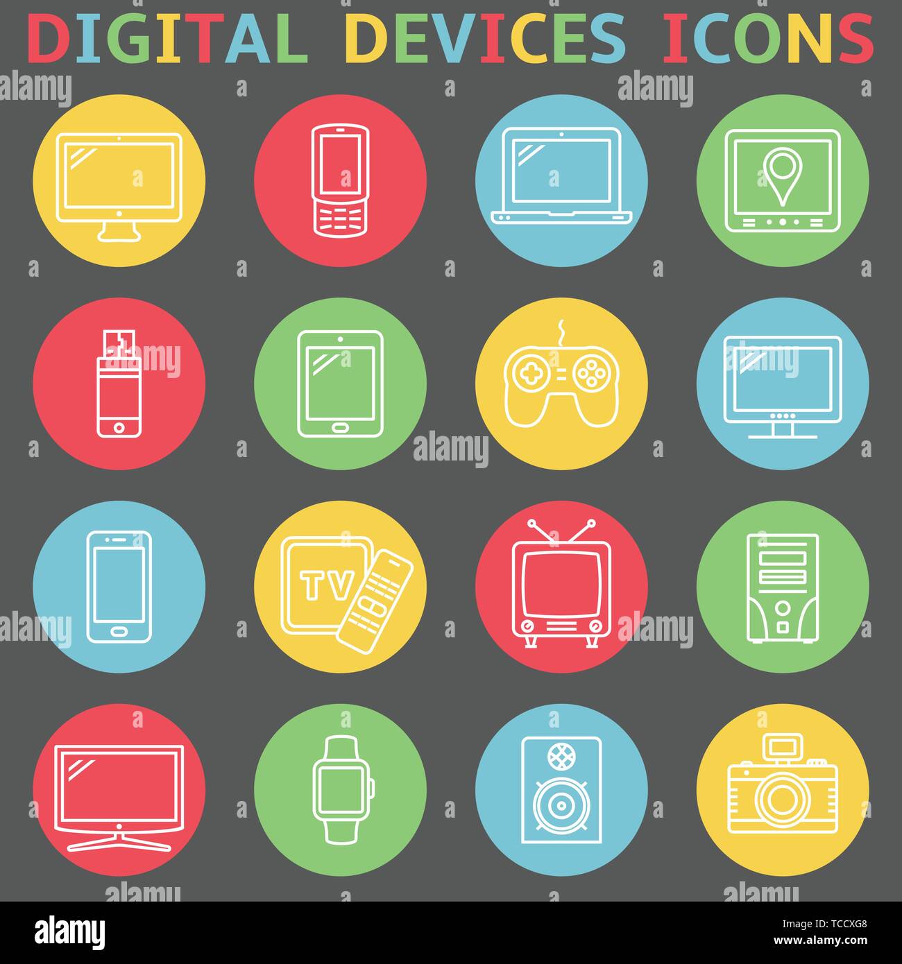 Aperçu de l'appareil d'icônes Illustration de Vecteur
