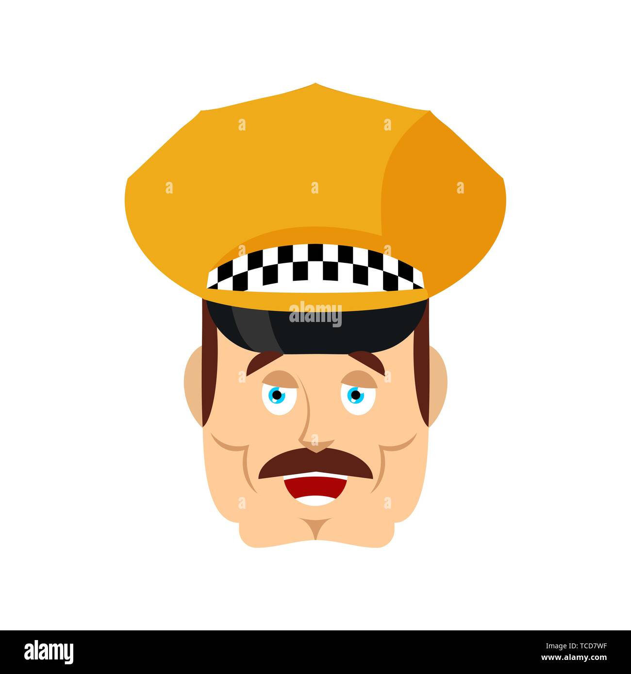 Chauffeur de taxi heureux caractères emoji. Trashmaster joyeux émotions ...