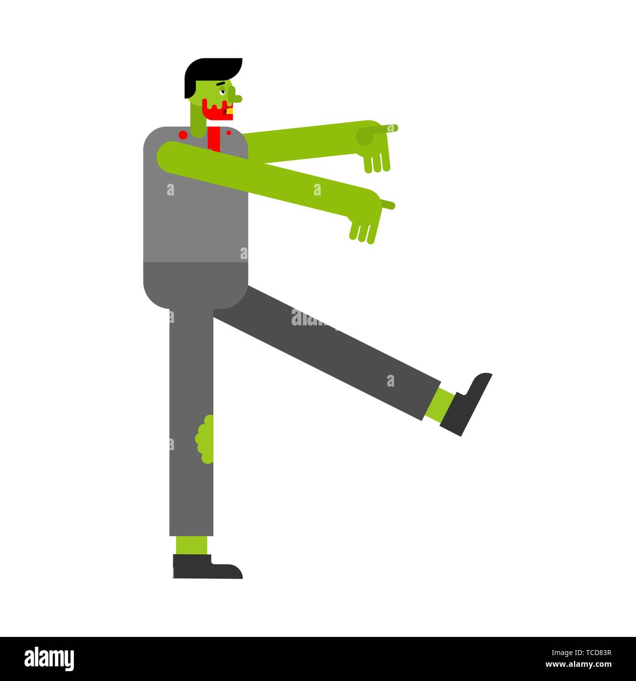 Zombie Walking Dead vert isolé. Rendez-vous. Vector Illustration de Vecteur