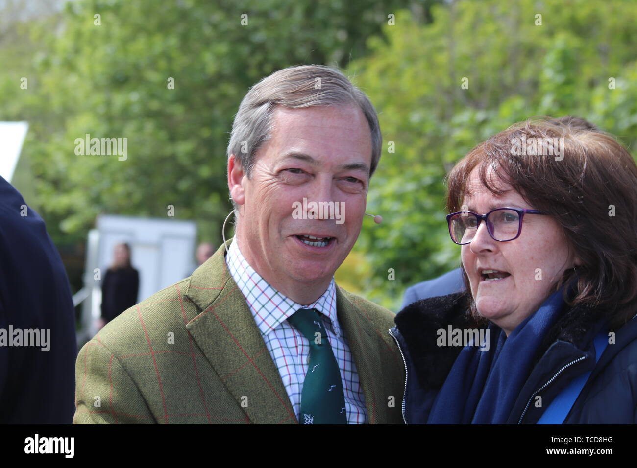 Brexit Nigel Farage, chef du parti à un Brexit Ann Widdecombe rallye parti aujourd'hui à Chester avec Nigel Farage : où : Chester, Royaume-Uni Quand : 06 mai 2019 Source : WENN.com Banque D'Images