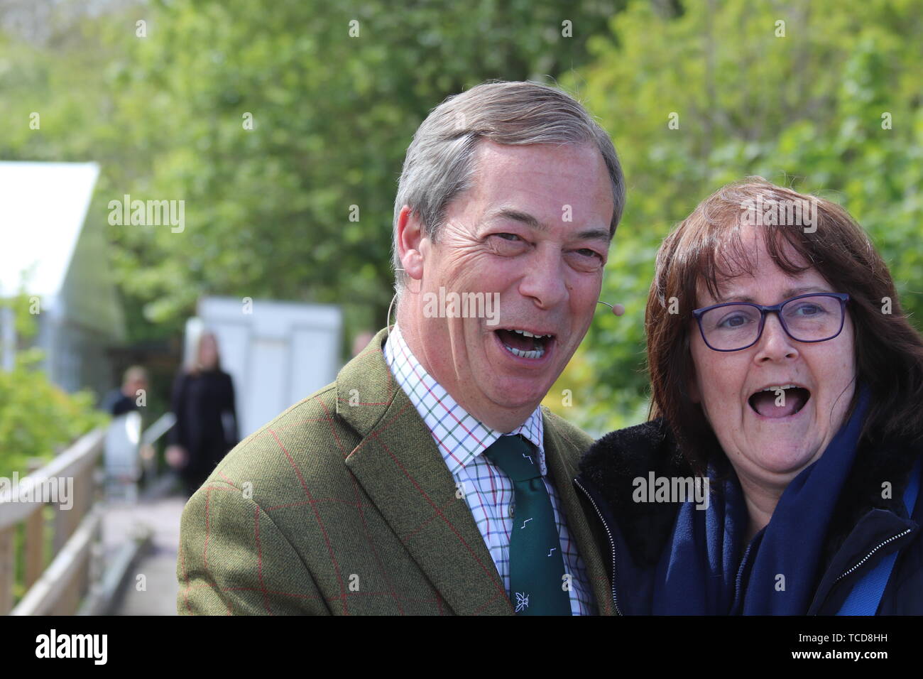 Brexit Nigel Farage, chef du parti à un Brexit Ann Widdecombe rallye parti aujourd'hui à Chester avec Nigel Farage : où : Chester, Royaume-Uni Quand : 06 mai 2019 Source : WENN.com Banque D'Images