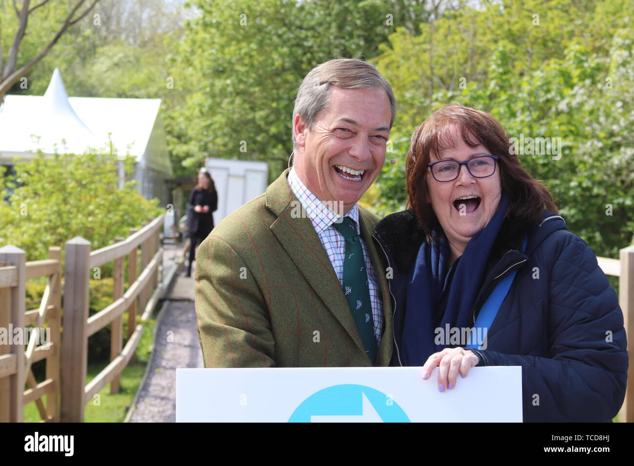 Brexit Nigel Farage, chef du parti à un Brexit Ann Widdecombe rallye parti aujourd'hui à Chester avec Nigel Farage : où : Chester, Royaume-Uni Quand : 06 mai 2019 Source : WENN.com Banque D'Images