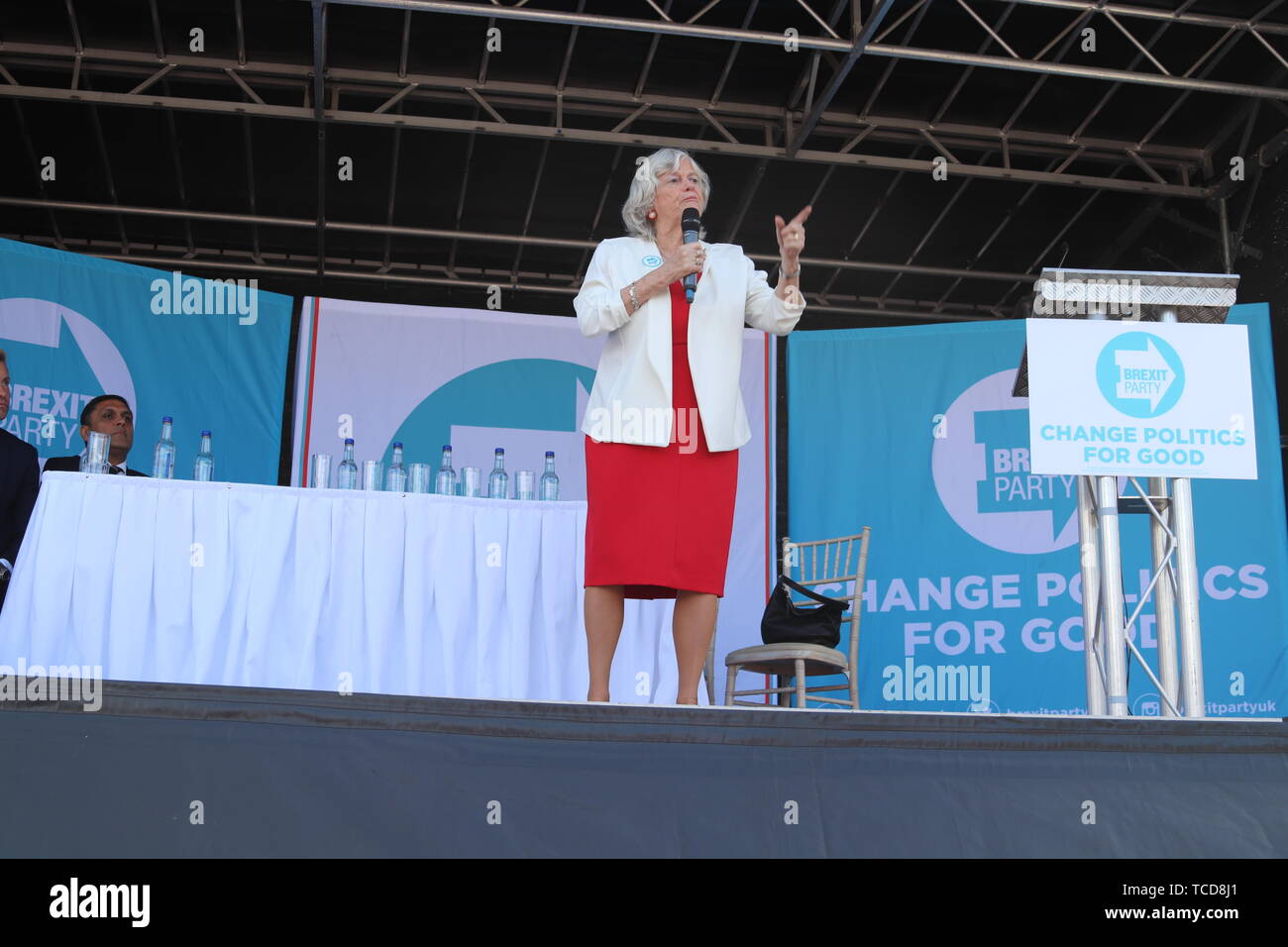 Brexit Nigel Farage, chef du parti à un Brexit Ann Widdecombe rallye parti aujourd'hui à Chester avec Ann Widdecombe : où : Chester, Royaume-Uni Quand : 06 mai 2019 Source : WENN.com Banque D'Images