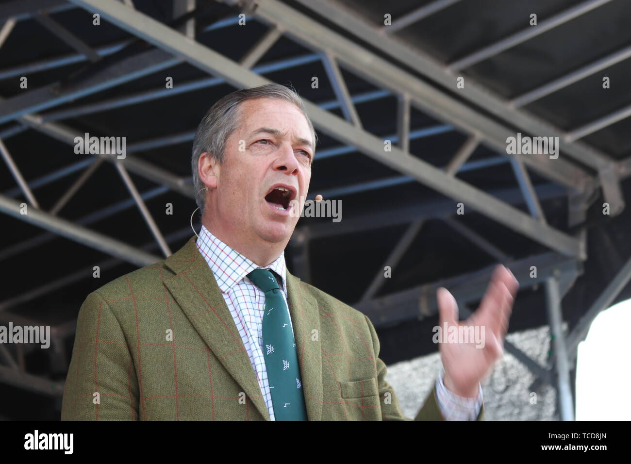 Brexit Nigel Farage, chef du parti à un Brexit Ann Widdecombe rallye parti aujourd'hui à Chester avec Nigel Farage : où : Chester, Royaume-Uni Quand : 06 mai 2019 Source : WENN.com Banque D'Images
