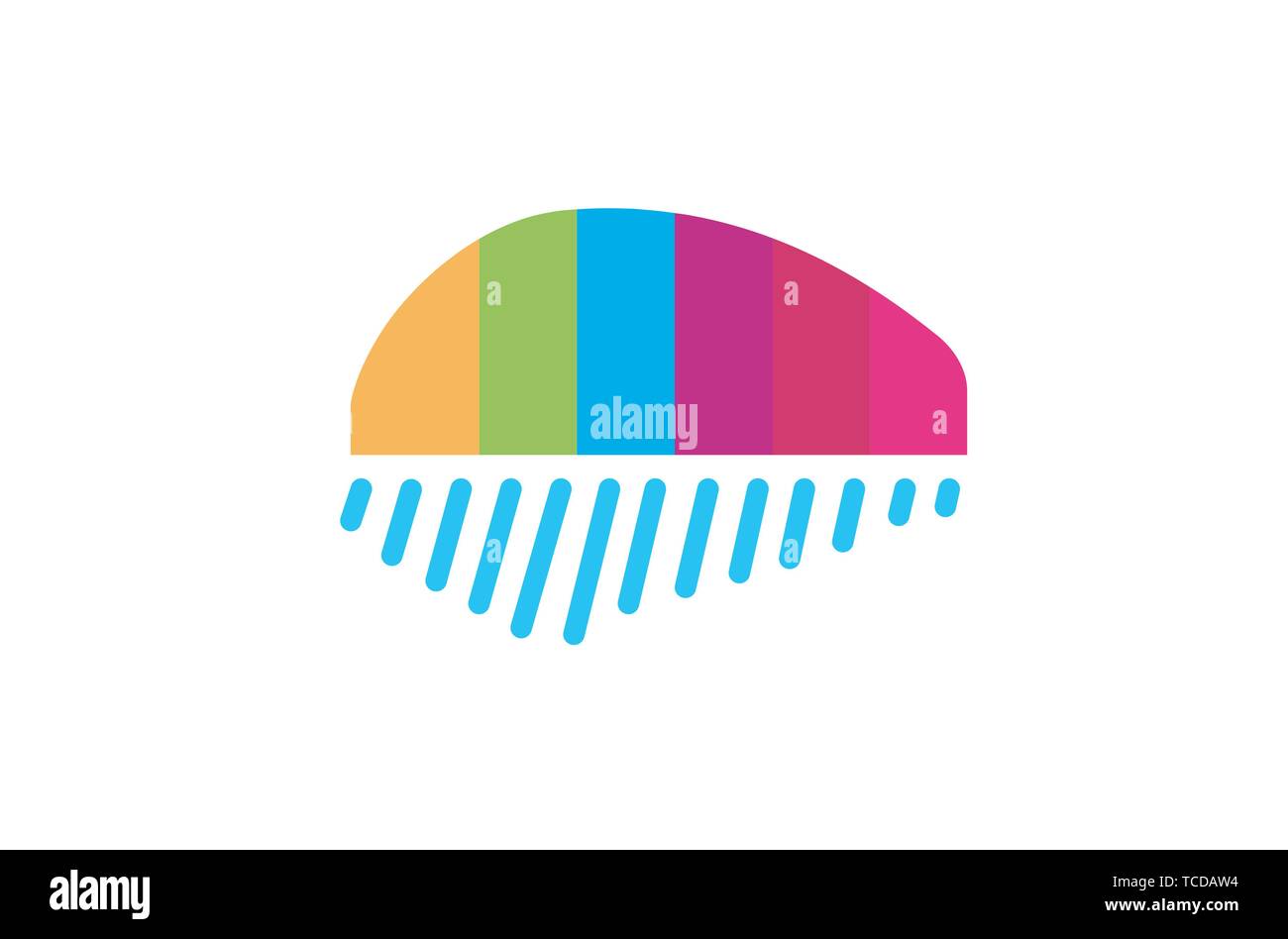 Creative Abstract Colorful Cerveau humain Symbole Logo Illustration Design Illustration de Vecteur