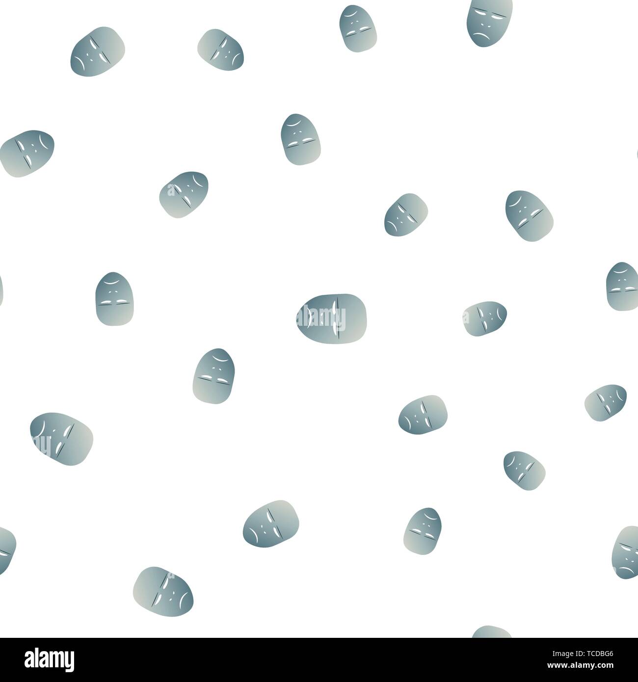 Une modèle de masque de théâtre avec émotion douloureuse. Vector illustration. Masque bleu avec gradient isolé sur fond blanc. Illustration de Vecteur