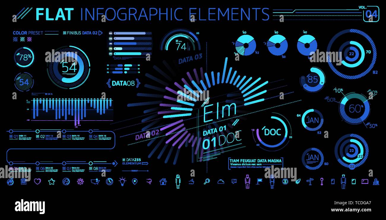 Collection d'éléments du vecteur d'Infographie Illustration de Vecteur