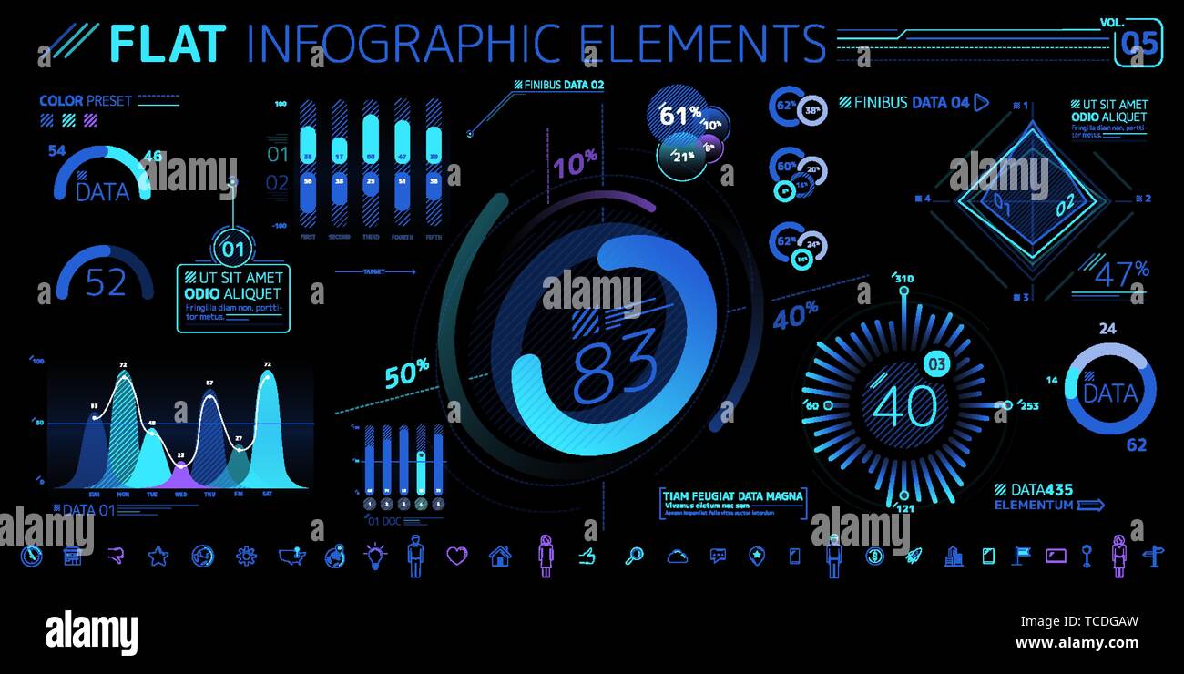 Collection d'éléments du vecteur d'Infographie Illustration de Vecteur
