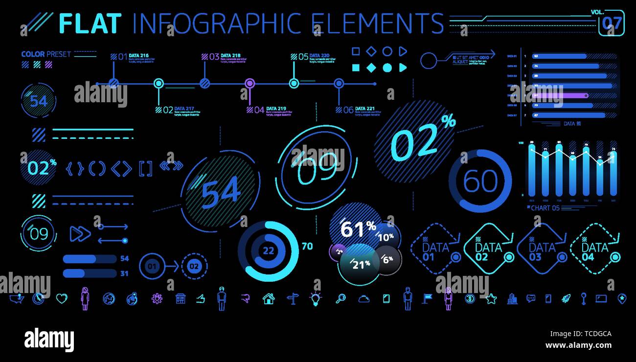 Collection d'éléments du vecteur d'Infographie Illustration de Vecteur