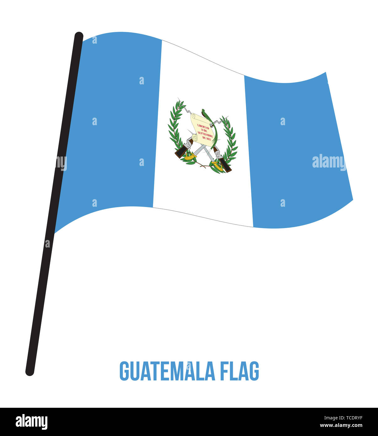 Guatemala Drapeaux Vector Illustration sur fond blanc. Guatemala drapeau national. Banque D'Images