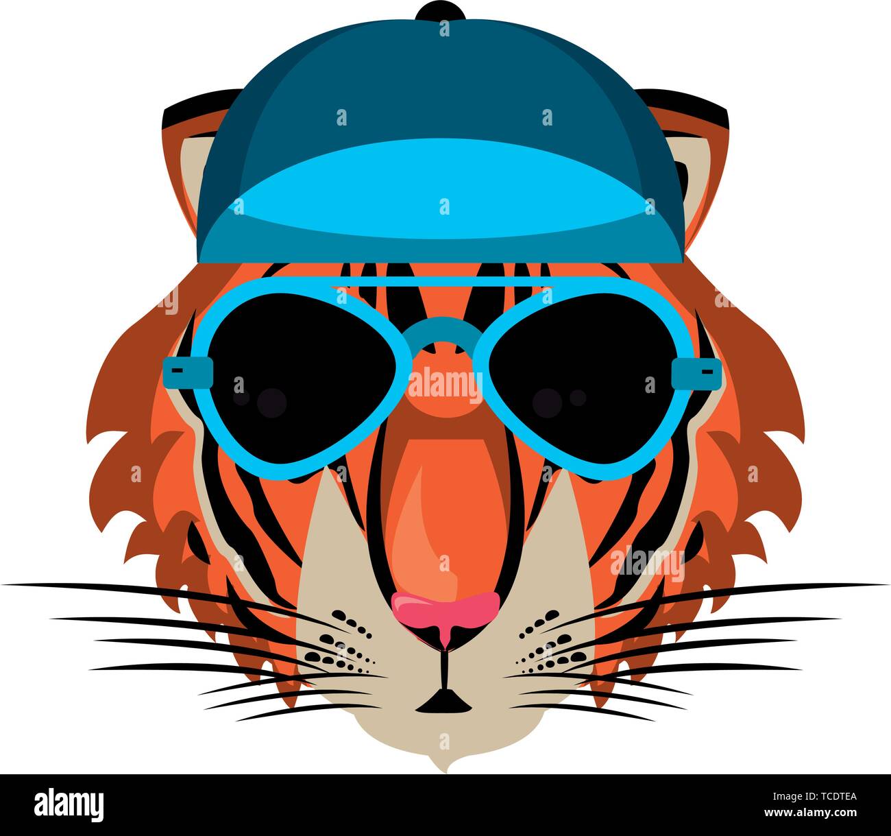Accessoires de mode avec des animaux Cool head Illustration de Vecteur