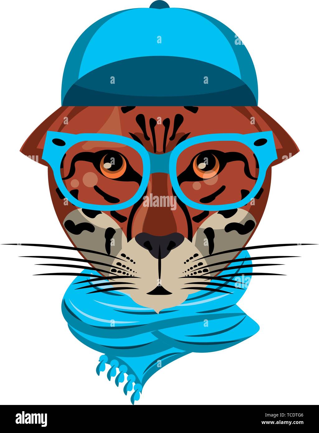 Accessoires de mode avec des animaux Cool head Illustration de Vecteur