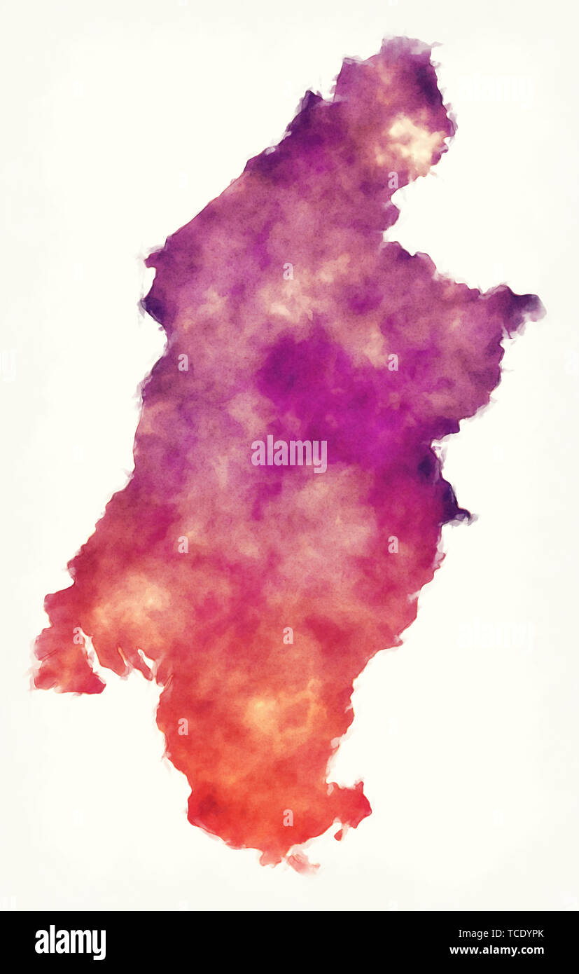 Au sud ouest du Cameroun province carte aquarelle illustration Banque D'Images