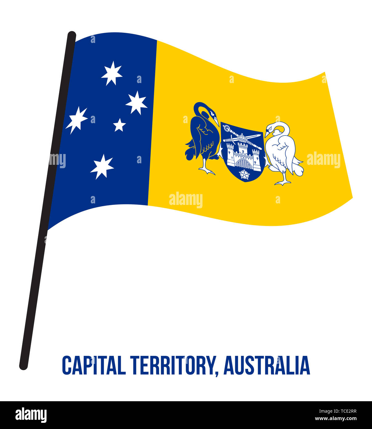 Territoire de la capitale australienne (ACT) Drapeaux Vector Illustration sur fond blanc. Drapeau du territoire de l'Australie. Banque D'Images