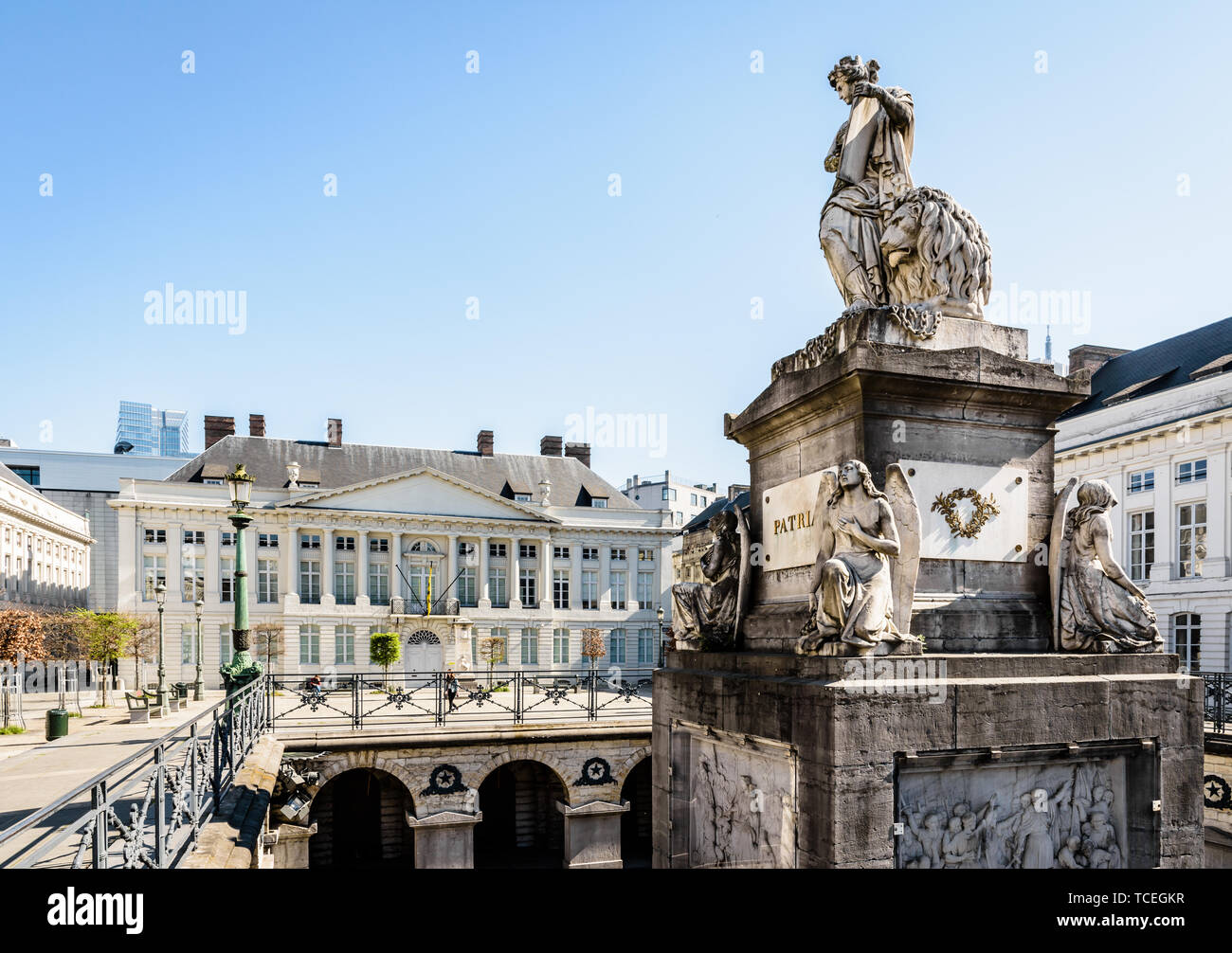 La Place des Martyrs à Bruxelles, Belgique, est le foyer de la mémoire des martyrs et le bureau du cabinet du ministre-président flamand. Banque D'Images