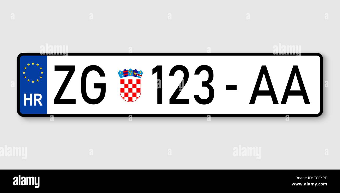 La plaque. Les plaques d'immatriculation des véhicules de la Croatie Image  Vectorielle Stock - Alamy