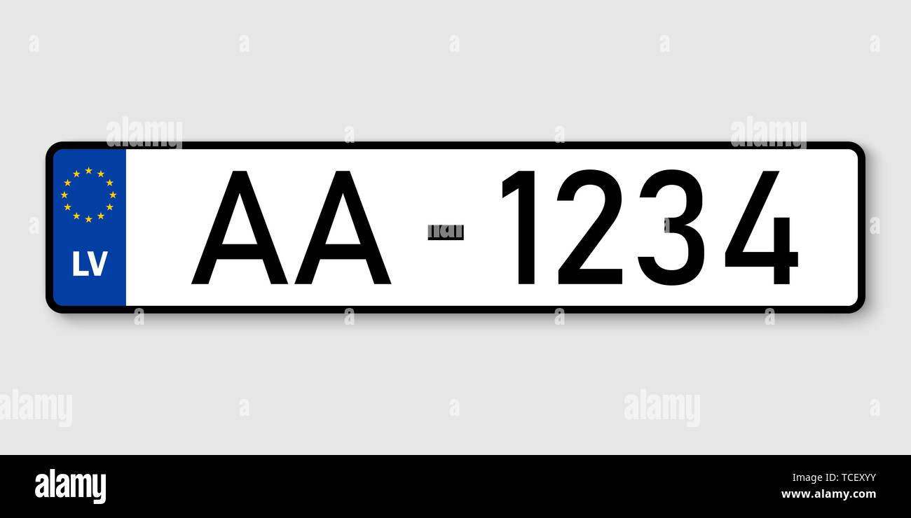 La plaque. Les plaques d'immatriculation des véhicules de la Lettonie Image  Vectorielle Stock - Alamy