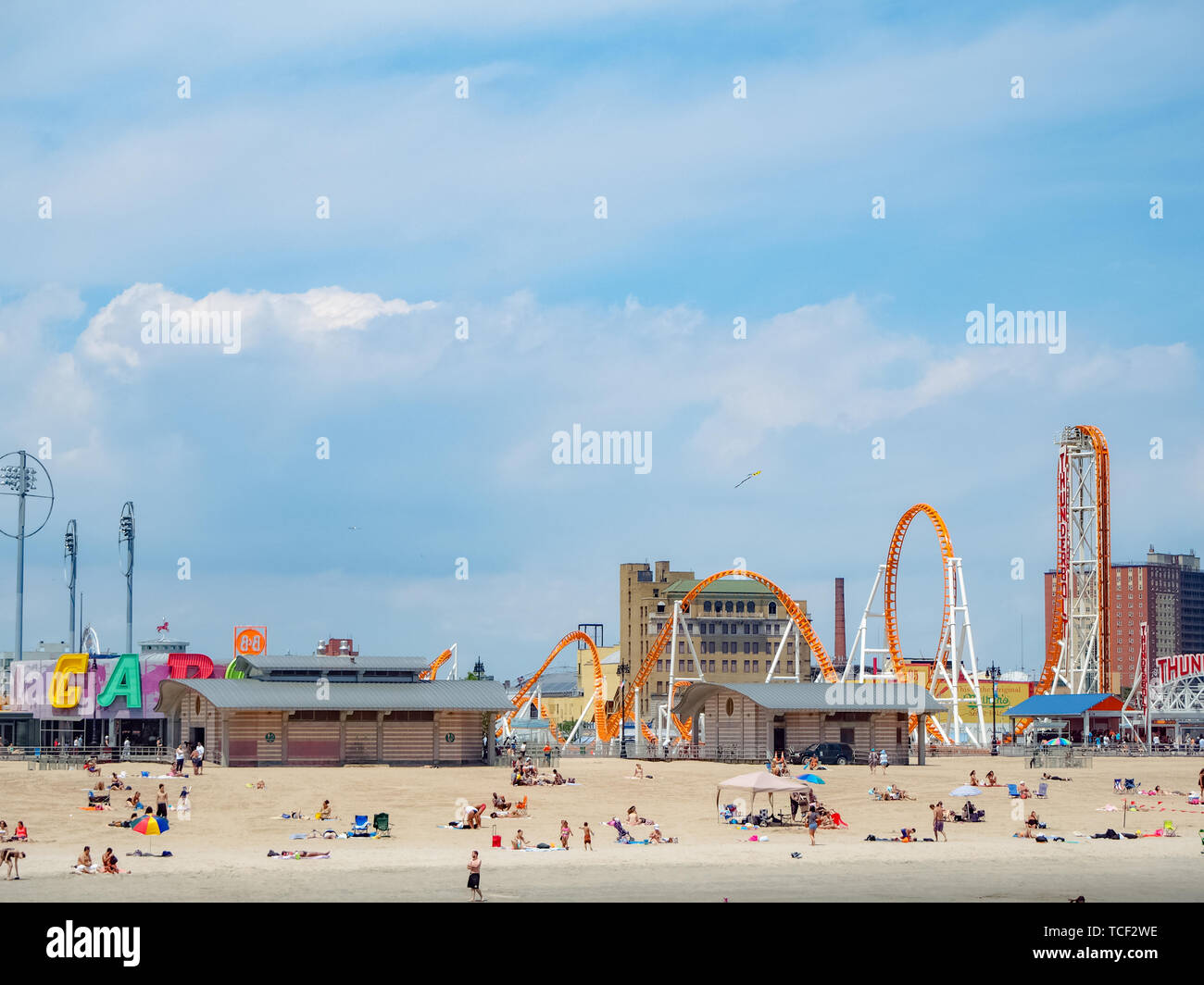 New York - États-Unis, le 17 juin 2015 -plage de Coney Island à New York Banque D'Images New York - États-Unis, le 17 juin 2015 -plage de Coney Island à New York Banque D'Images