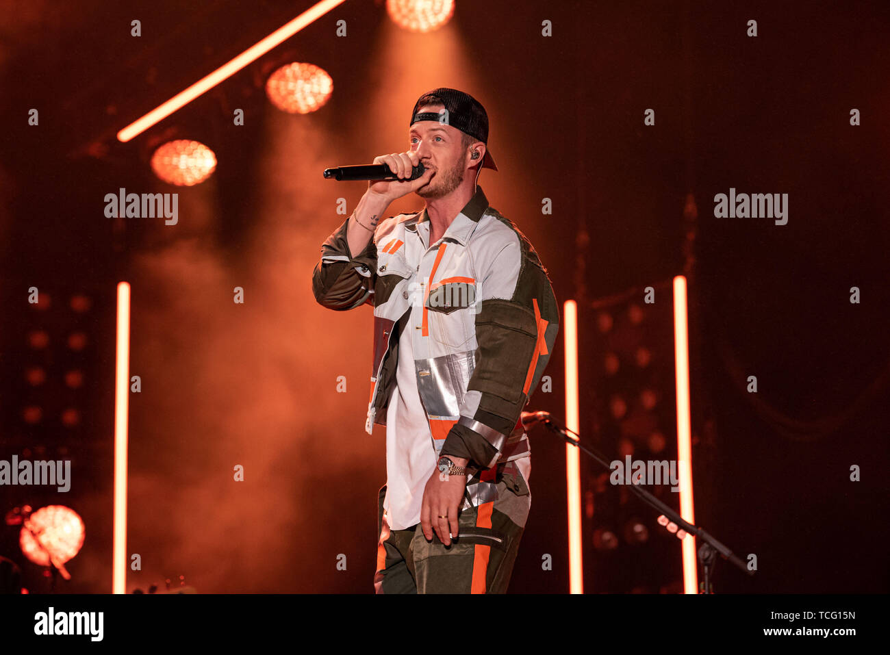 NASHVILLE, TENNESSEE - 06 juin : Tyler Hubbard de Florida Georgia Line joue sur la scène pendant le jour 1 de 2019 CMA Music Festival 06 Juin, 2019 à Nashville, Tennessee. Photo : Andrew/MediaPunch Wendowski pour imageSPACE Banque D'Images