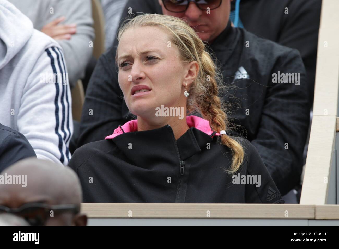 Paris, France. Le 08 juin, 2019. PARIS, SI - 08.06.2019 : ROLAND GARROS 2019 - Kristina Mladenovic, petite amie de Dominic Thiem (AUT) dans une correspondance valide pour le tournoi de Roland Garros 2019 s'est tenue à Paris, France. (Photo : André Chaco/Fotoarena) Crédit : Foto Arena LTDA/Alamy Live News Banque D'Images