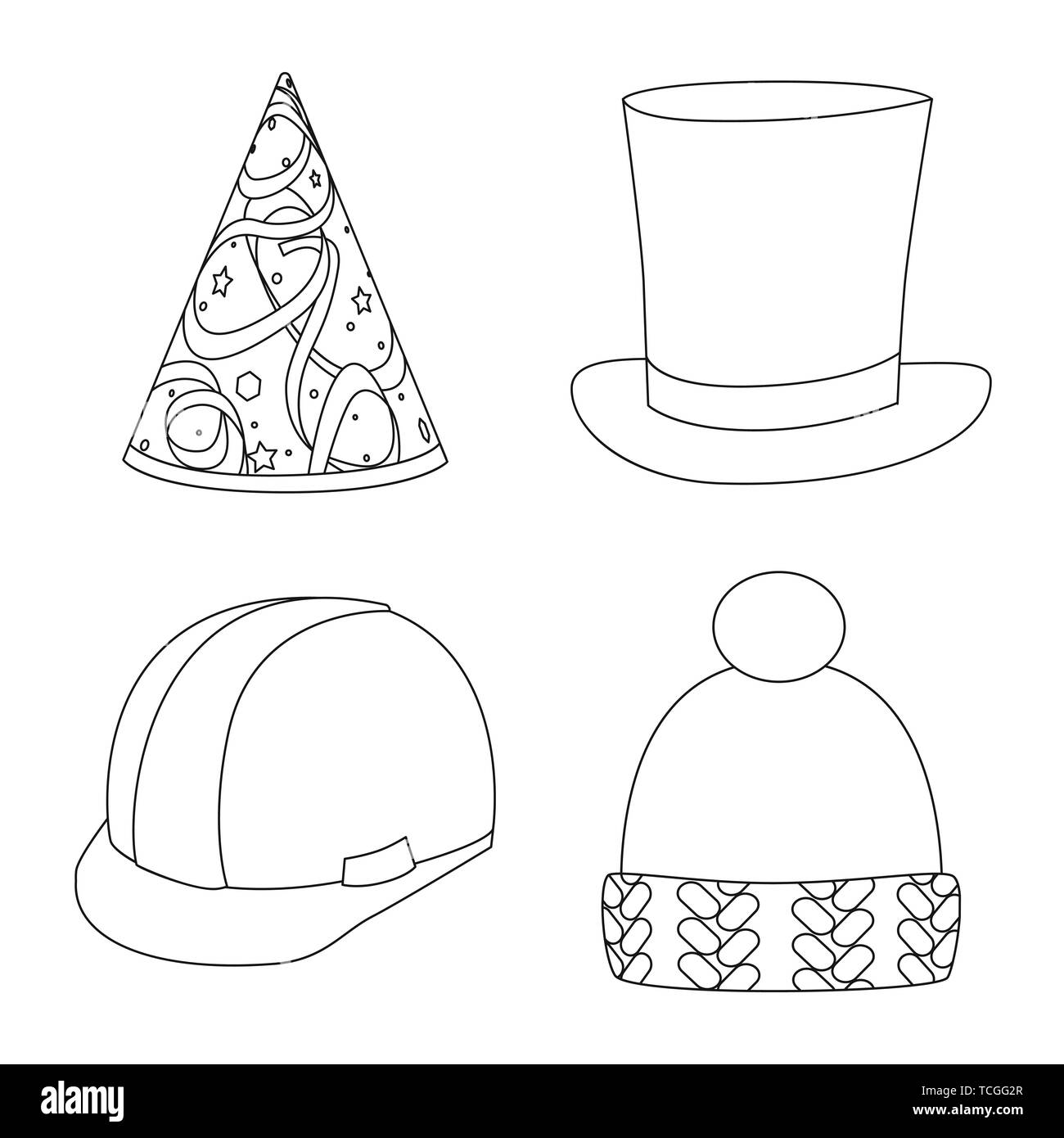 Vector illustration de coiffures et napper d'un logo. Collection de coiffures et d'illustration vectorielle stock casque. Illustration de Vecteur