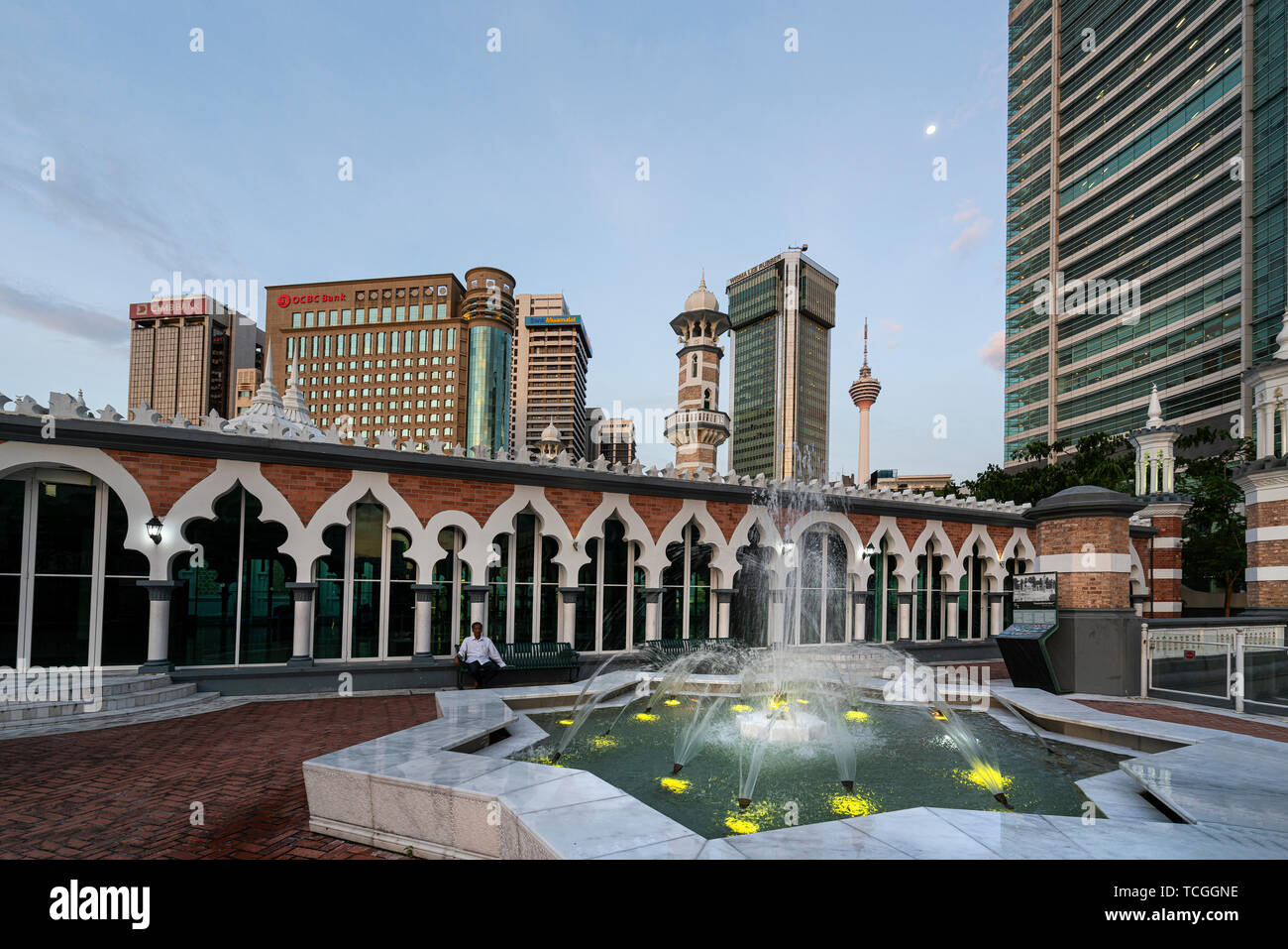 Kuala Lumpur, Malaisie. Janvier 2019. Une vue de la Masjid Jamek musque au coucher du soleil. Banque D'Images