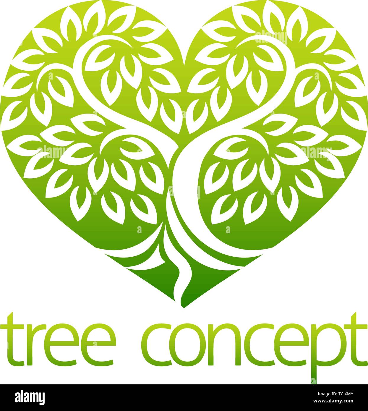 L'icône en forme de coeur arbre Concept Illustration de Vecteur