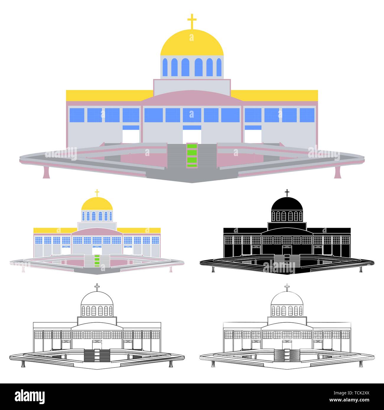 Basilique du Divin Père éternel, Trindade, Brésil Illustration de Vecteur